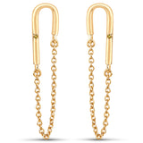 14K Yellow Gold Plated 0.01 carat Genuine Yellow Diamond .925 Sterling Silver Earrings