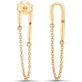 14K Yellow Gold Plated 0.01 carat Genuine Yellow Diamond .925 Sterling Silver Earrings