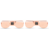 18K Rose Gold Plated 0.05 Carat Genuine Black Diamond .925 Sterling Silver Earrings
