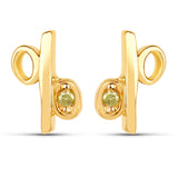 14K Yellow Gold Plated 0.02 Carat Genuine Yellow Diamond .925 Sterling Silver Earrings