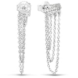 0.21 Carat Genuine White Topaz and White Topaz .925 Sterling Silver Earrings
