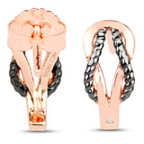 18K Rose Gold Plated 0.01 Carat Genuine White Diamond .925 Sterling Silver Earrings
