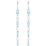 4.30 Carat Genuine Larimar .925 Sterling Silver Earrings
