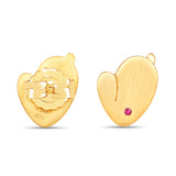 18K Yellow Gold Plated 0.02 Carat Genuine Ruby .925 Sterling Silver Earrings