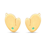18K Yellow Gold Plated 0.01 Carat Genuine Zambian Emerald .925 Sterling Silver Earrings