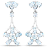 9.88 Carat Genuine Blue Topaz .925 Sterling Silver Earrings