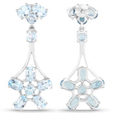 9.88 Carat Genuine Blue Topaz .925 Sterling Silver Earrings