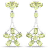 8.43 Carat Genuine Peridot .925 Sterling Silver Earrings