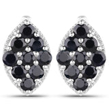 7.57 Carat Genuine Blue Sapphire .925 Sterling Silver Earrings