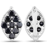 7.57 Carat Genuine Blue Sapphire .925 Sterling Silver Earrings