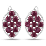 6.40 Carat Genuine Ruby .925 Sterling Silver Earrings