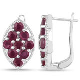 6.40 Carat Genuine Ruby .925 Sterling Silver Earrings
