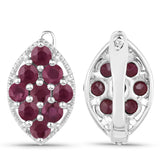6.40 Carat Genuine Ruby .925 Sterling Silver Earrings