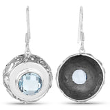 9.00 Carat Genuine Blue Topaz .925 Sterling Silver Earrings