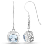 10.22 ct. Genuine Blue Topaz .925 Sterling Silver Earrings