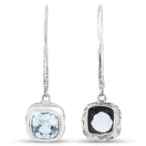 10.22 ct. Genuine Blue Topaz .925 Sterling Silver Earrings