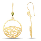 0.44 Carat Genuine Peridot .925 Sterling Silver Earrings