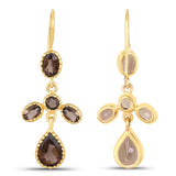 6.96 Carat Genuine Smoky Quartz .925 Sterling Silver Earrings