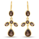 6.96 Carat Genuine Smoky Quartz .925 Sterling Silver Earrings