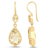 7.90 Carat Genuine Lemon Quartz .925 Sterling Silver Earrings