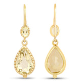 7.90 Carat Genuine Lemon Quartz .925 Sterling Silver Earrings