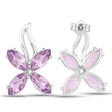 8.00 Carat Genuine Amethyst .925 Sterling Silver Earrings