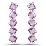 7.10 Carat Genuine Amethyst .925 Sterling Silver Earrings