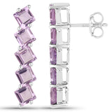 7.10 Carat Genuine Amethyst .925 Sterling Silver Earrings