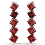 9.80 Carat Genuine Garnet .925 Sterling Silver Earrings
