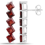 9.80 Carat Genuine Garnet .925 Sterling Silver Earrings