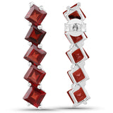 9.80 Carat Genuine Garnet .925 Sterling Silver Earrings