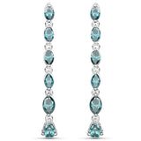 14K White Gold 3.06 Carat Genuine Blue Diamond Earrings