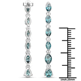 14K White Gold 3.06 Carat Genuine Blue Diamond Earrings