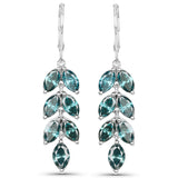 14K White Gold 6.21 Carat Genuine Blue Diamond Earrings