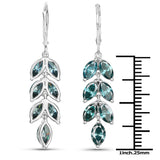 14K White Gold 6.21 Carat Genuine Blue Diamond Earrings
