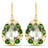 28.18 Carat Genuine Multi Stones .925 Sterling Silver Earrings