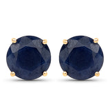2.00 Carat Genuine Blue Sapphire 14K Yellow Gold Earrings