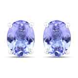 2.30 Carat Genuine Tanzanite .925 Sterling Silver Earrings