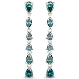 4.81 Carat Genuine Blue Diamond 14K White Gold Earrings