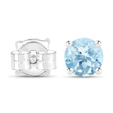 2.10 ct Genuine Blue Topaz .925 Sterling Silver EarRing for womens