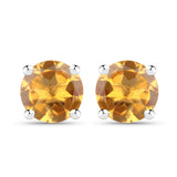 2.00 ct Genuine Citrine .925 Sterling Silver Earrings