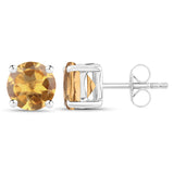 2.00 ct Genuine Citrine .925 Sterling Silver Earrings