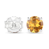 2.00 ct Genuine Citrine .925 Sterling Silver Earrings