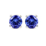 1.90 Carat Genuine Tanzanite 14K White Gold Earrings