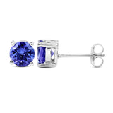1.90 Carat Genuine Tanzanite 14K White Gold Earrings