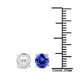 1.90 Carat Genuine Tanzanite 14K White Gold Earrings