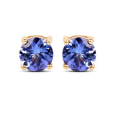 1.90 Carat Genuine Tanzanite 14K Yellow Gold Earrings
