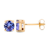 1.90 Carat Genuine Tanzanite 14K Yellow Gold Earrings