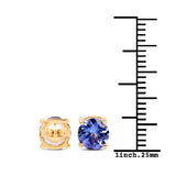 1.90 Carat Genuine Tanzanite 14K Yellow Gold Earrings
