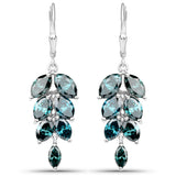 7.13 Carat Genuine Blue Diamond 14K White Gold Earrings